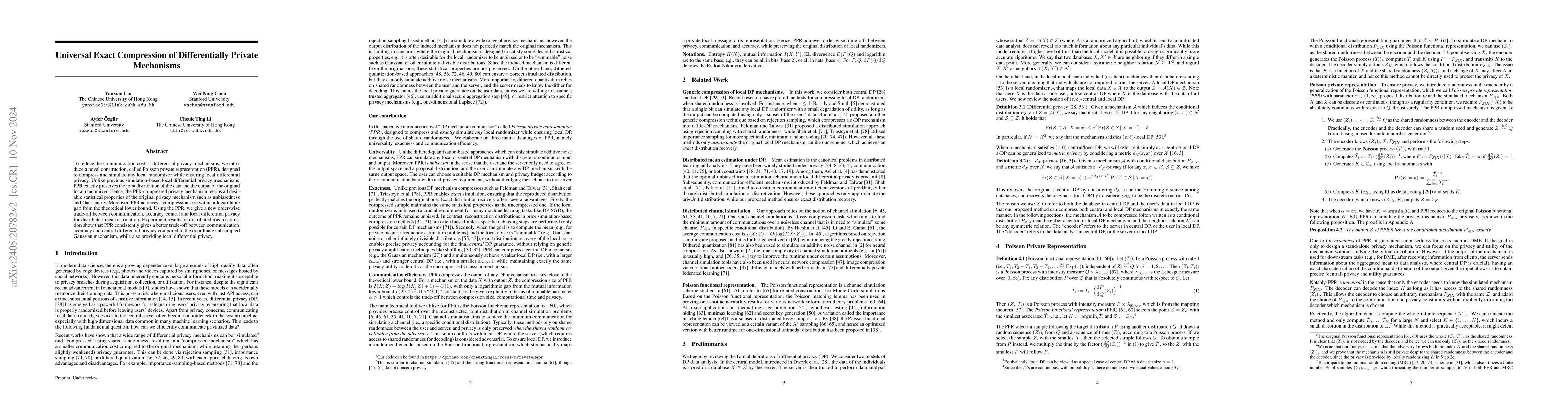 Thumbnail for Universal Exact Compression of Differentially Private Mechanisms