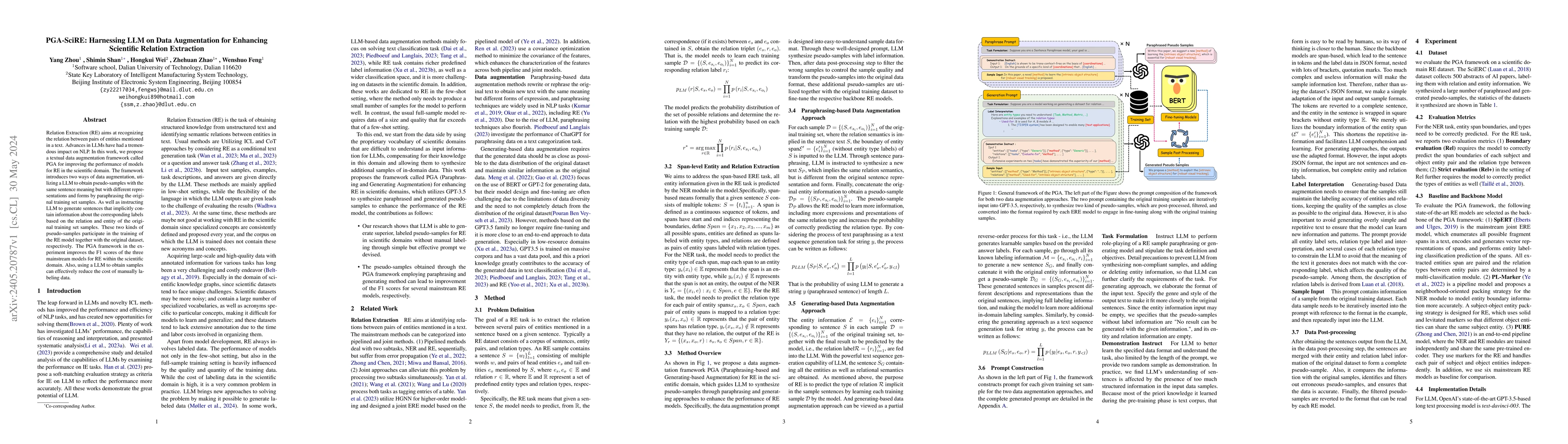 Thumbnail for PGA-SciRE: Harnessing LLM on Data Augmentation for Enhancing Scientific
  Relation Extraction