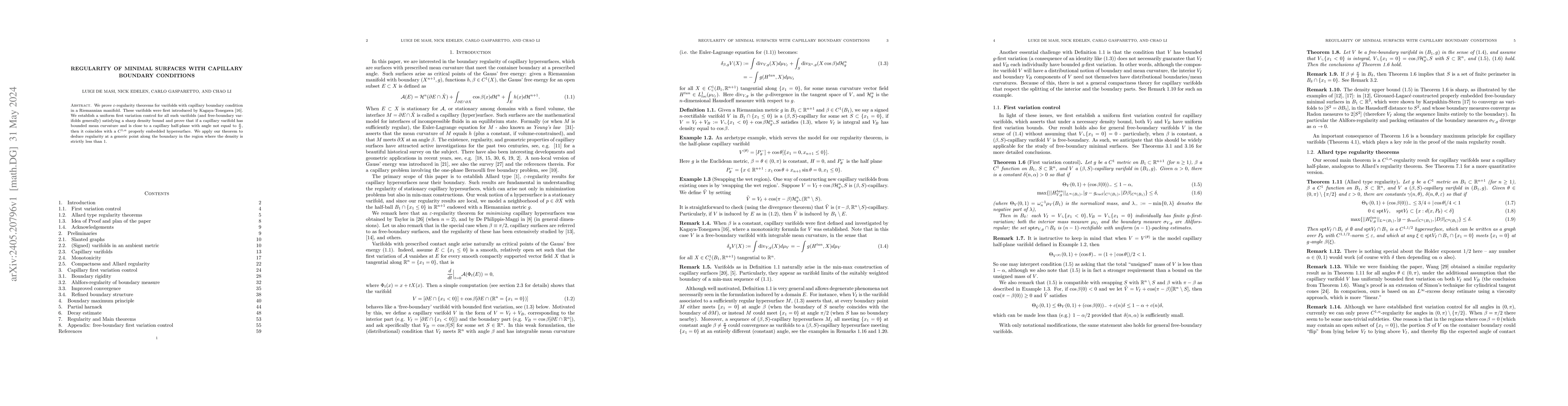 Thumbnail for Regularity of minimal surfaces with capillary boundary conditions