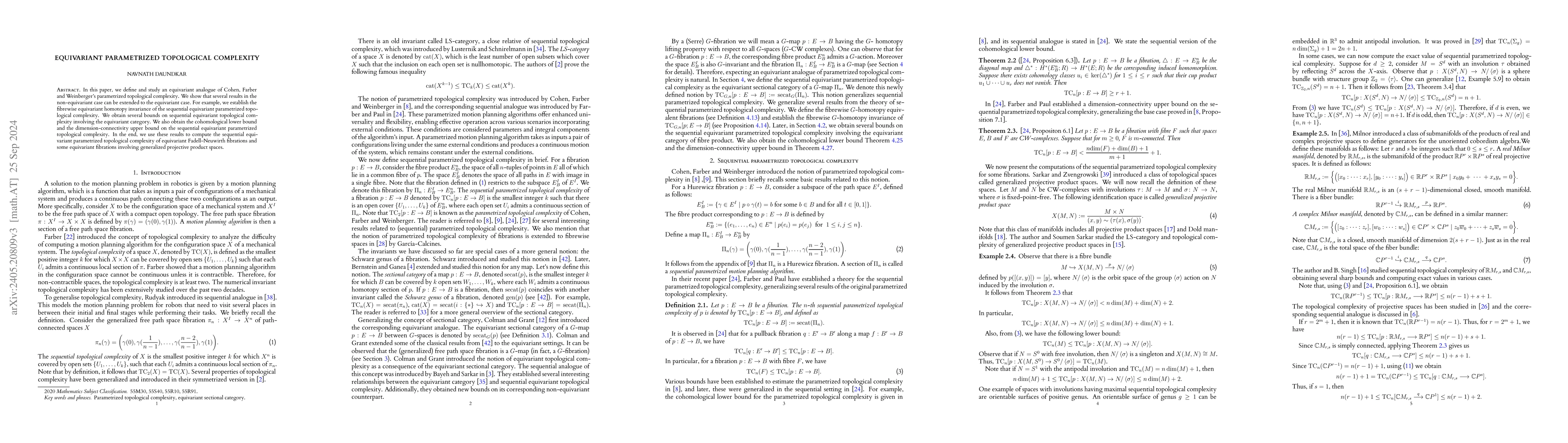 Thumbnail for Equivariant parametrized topological complexity