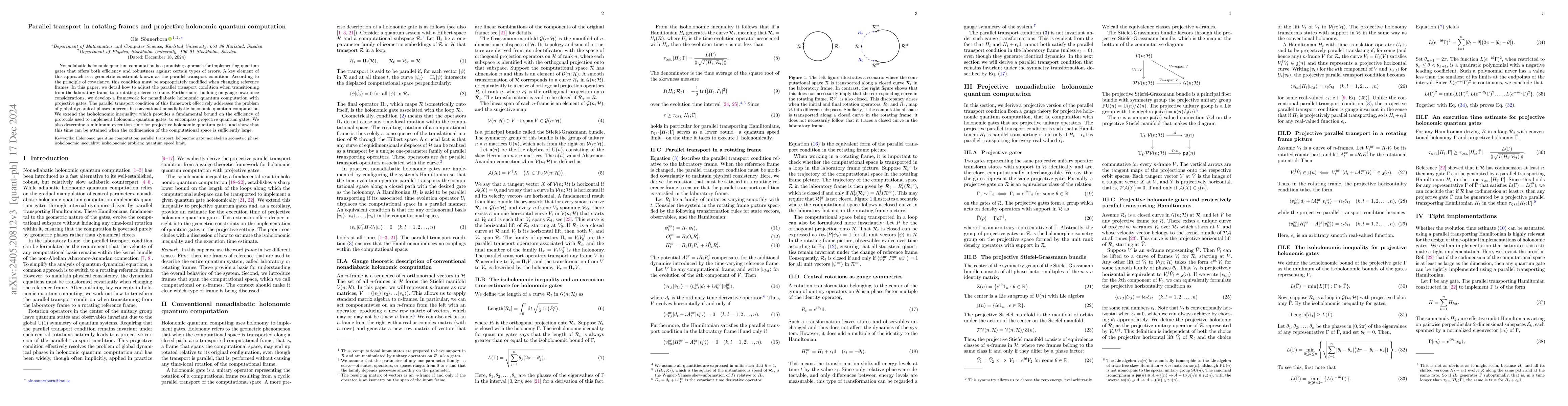 Thumbnail for Projective holonomic quantum computation