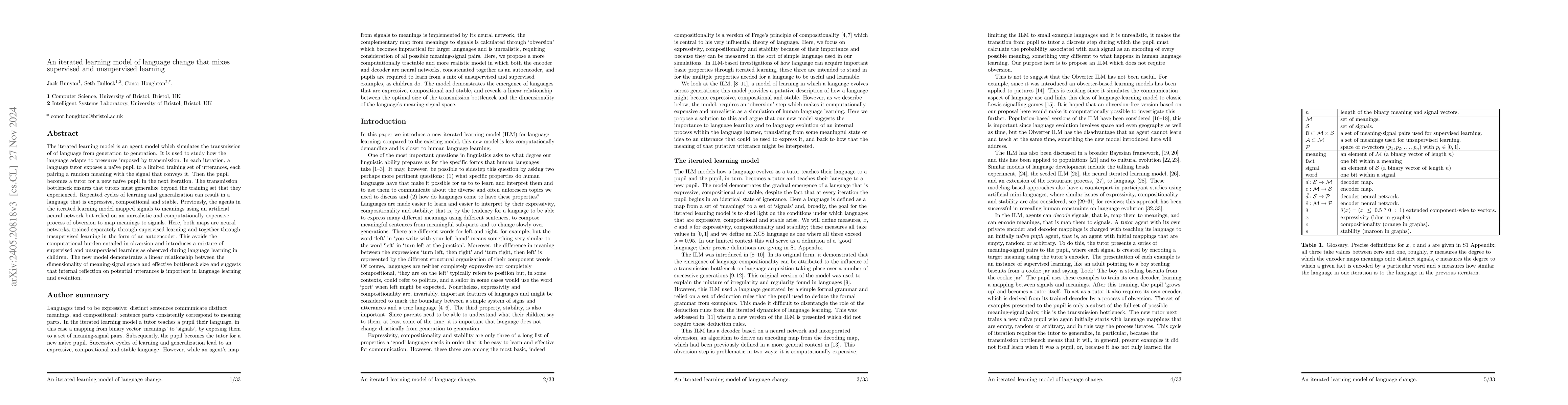 Thumbnail for An iterated learning model of language change that mixes supervised and
  unsupervised learning
