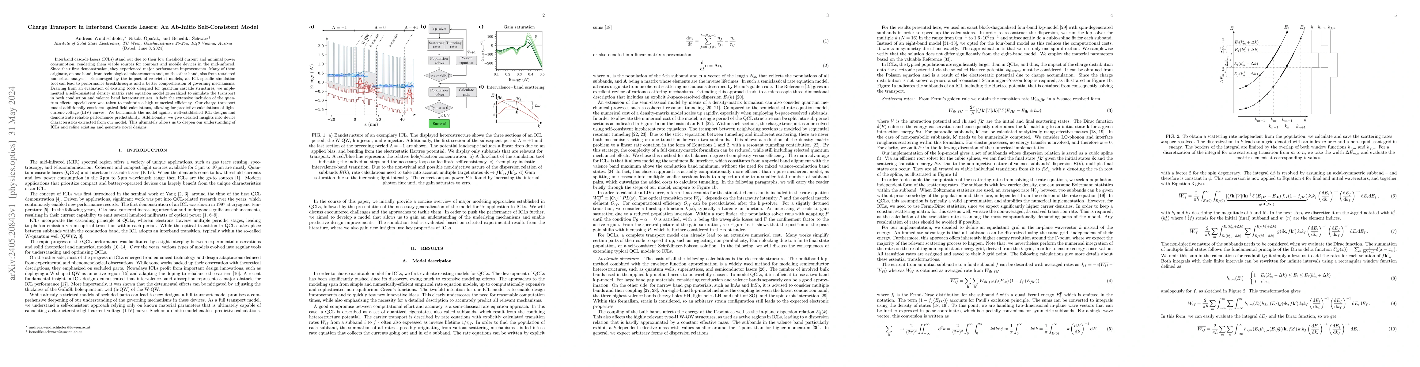 Thumbnail for Charge Transport in Interband Cascade Lasers: An Ab-Initio
  Self-Consistent Model