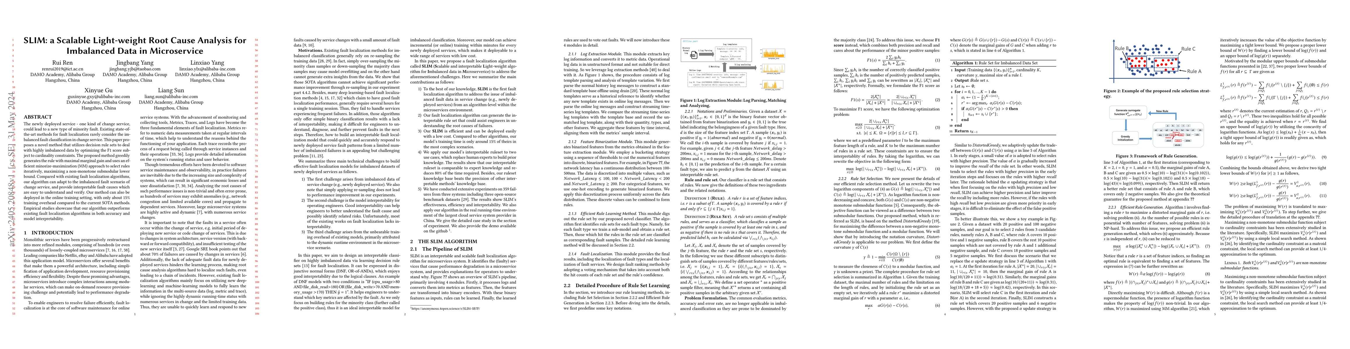 Thumbnail for SLIM: a Scalable Light-weight Root Cause Analysis for Imbalanced Data in
  Microservice