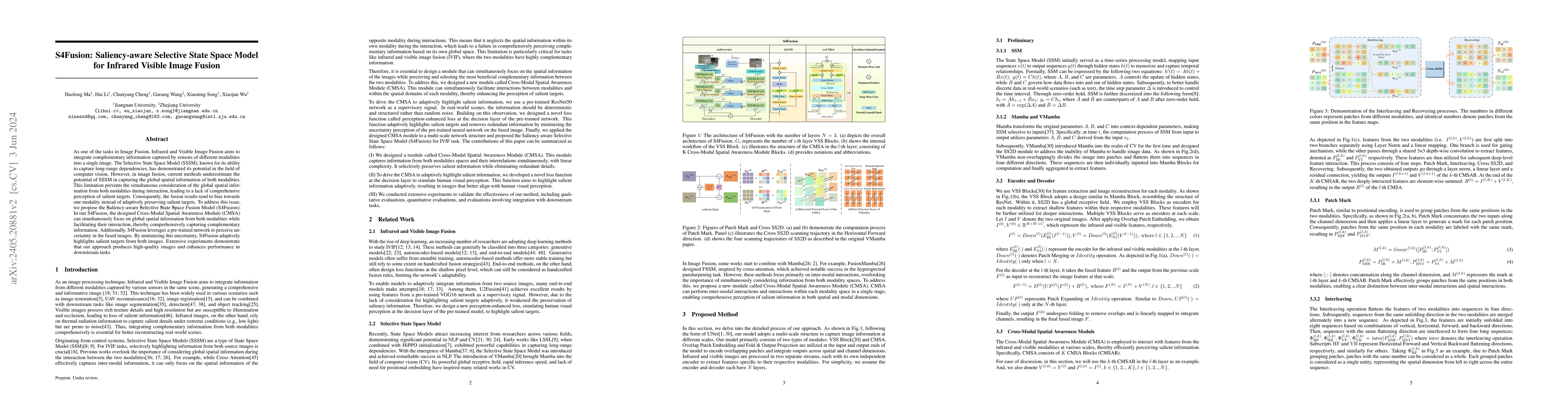 Thumbnail for S4Fusion: Saliency-aware Selective State Space Model for Infrared
  Visible Image Fusion