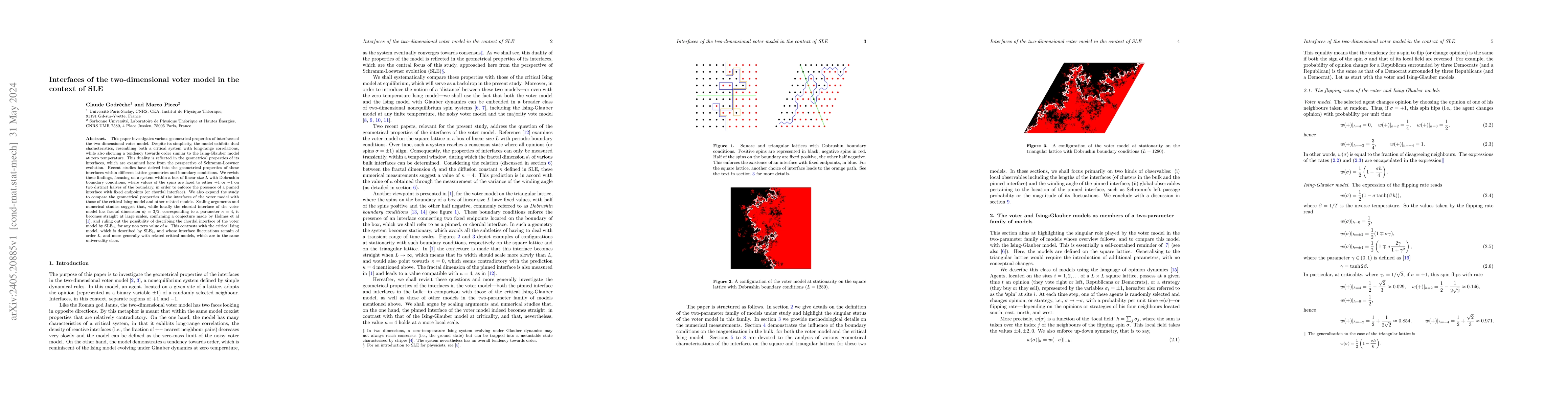 Thumbnail for Interfaces of the two-dimensional voter model in the context of SLE