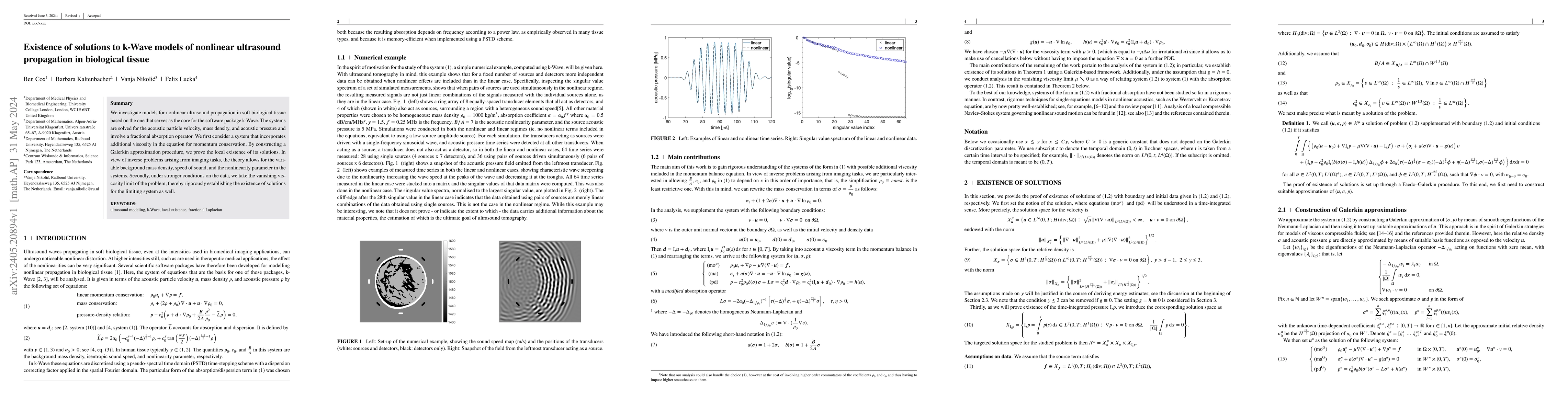 Thumbnail for Existence of solutions to k-Wave models of nonlinear ultrasound
  propagation in biological tissue