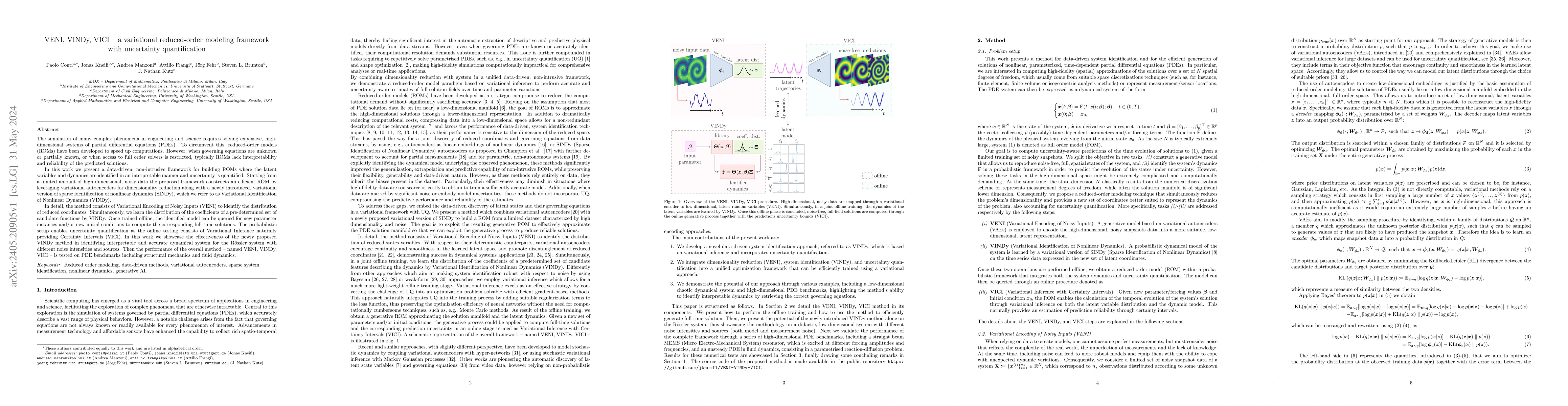 Thumbnail for VENI, VINDy, VICI: a variational reduced-order modeling framework with
  uncertainty quantification