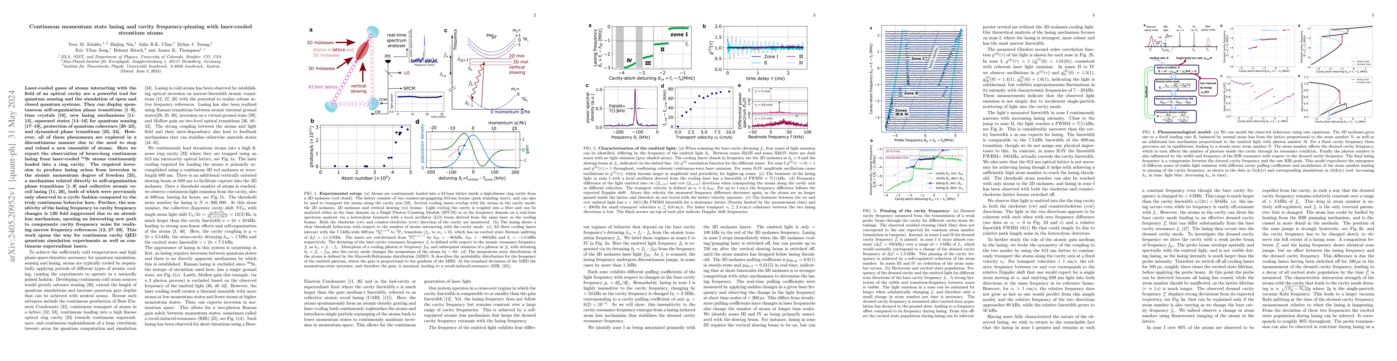 Thumbnail for Continuous momentum state lasing and cavity frequency-pinning with
  laser-cooled strontium atoms