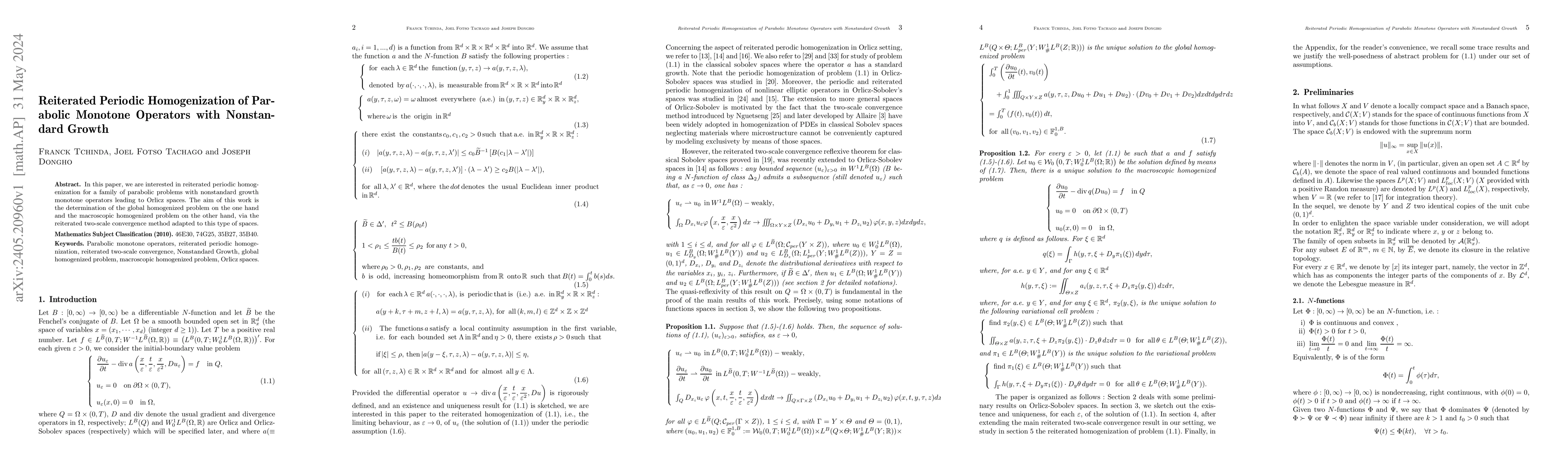 Thumbnail for Reiterated Periodic Homogenization of Parabolic Monotone Operators with
  Nonstandard Growth