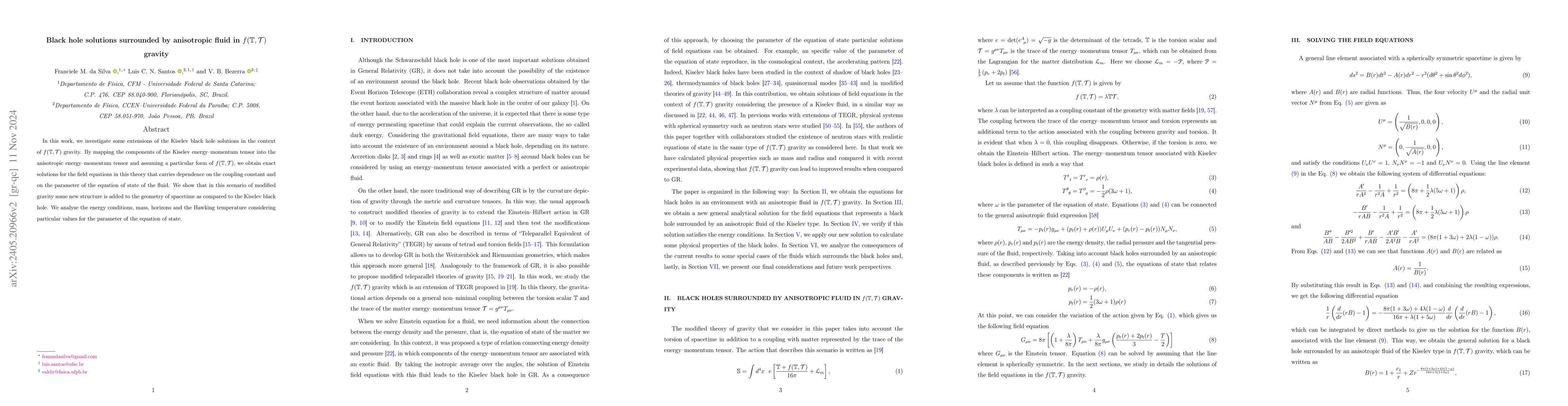Thumbnail for Black hole solutions surrounded by anisotropic fluid in
  $f(\mathbb{T},\CMcal{T})$ gravity
