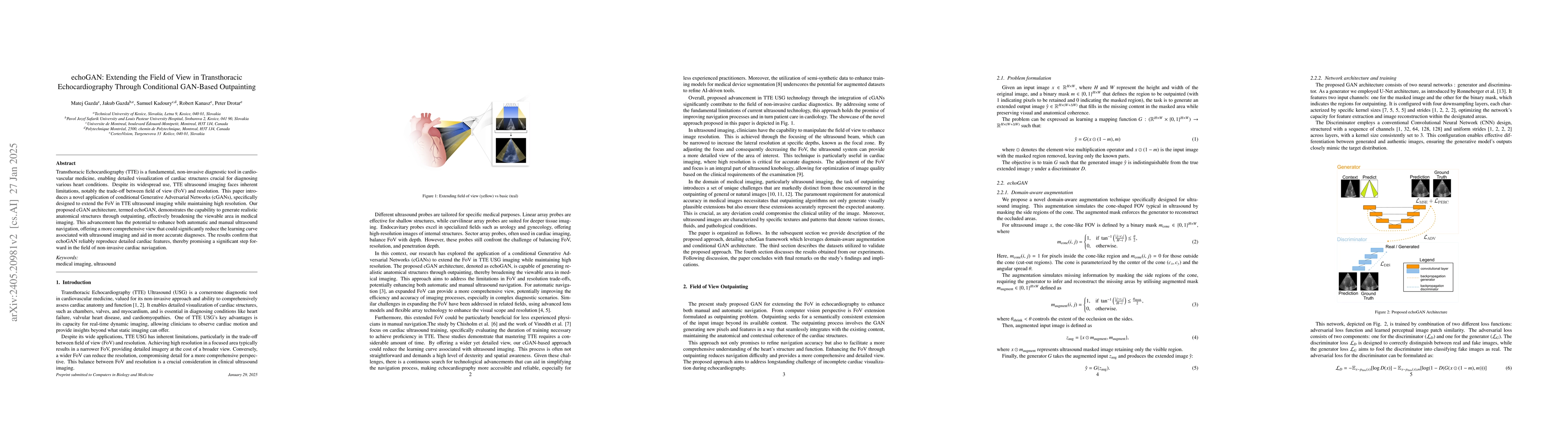 Thumbnail for Generative Adversarial Networks in Ultrasound Imaging: Extending Field
  of View Beyond Conventional Limits