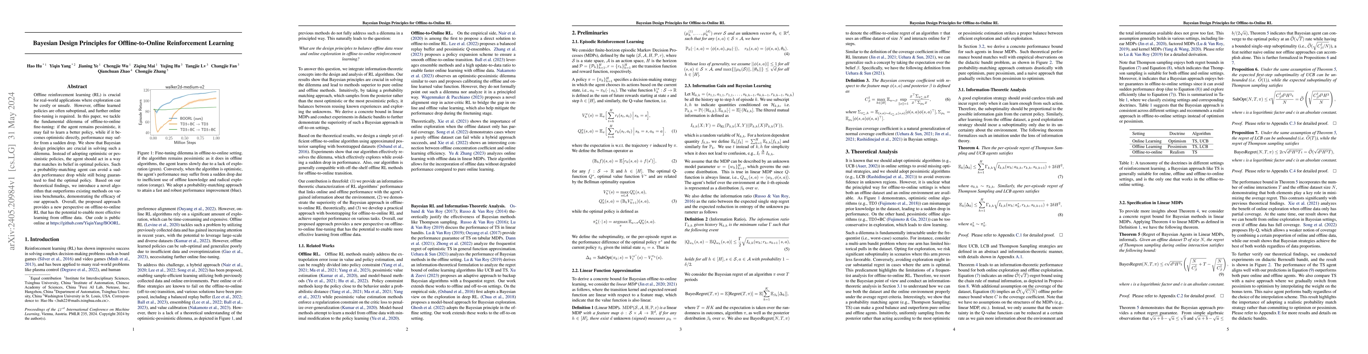 Thumbnail for Bayesian Design Principles for Offline-to-Online Reinforcement Learning