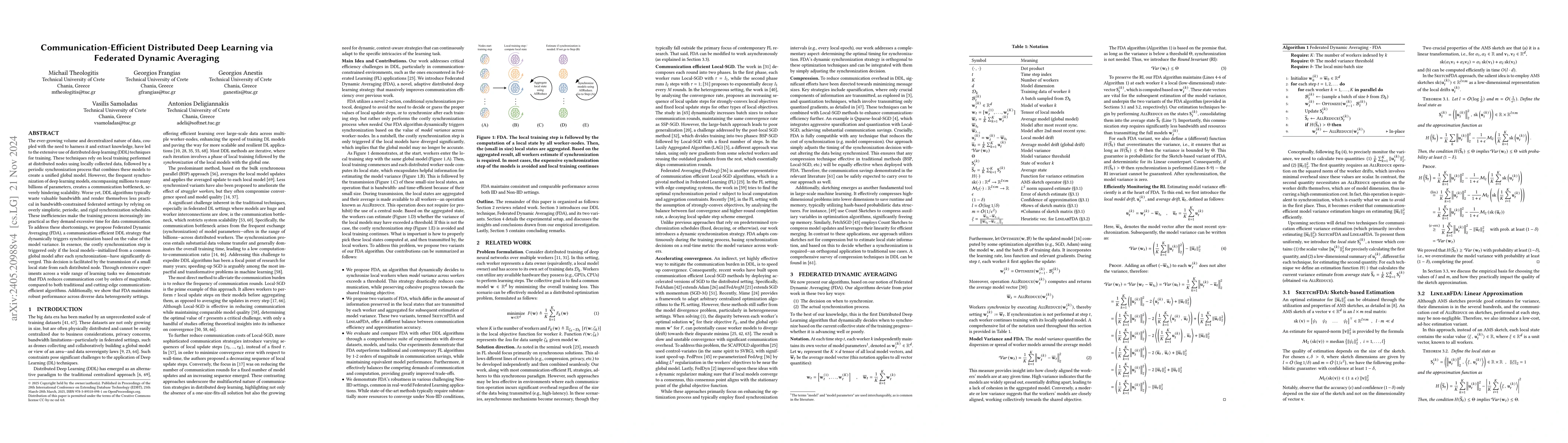 Thumbnail for Communication-Efficient Distributed Deep Learning via Federated Dynamic
  Averaging