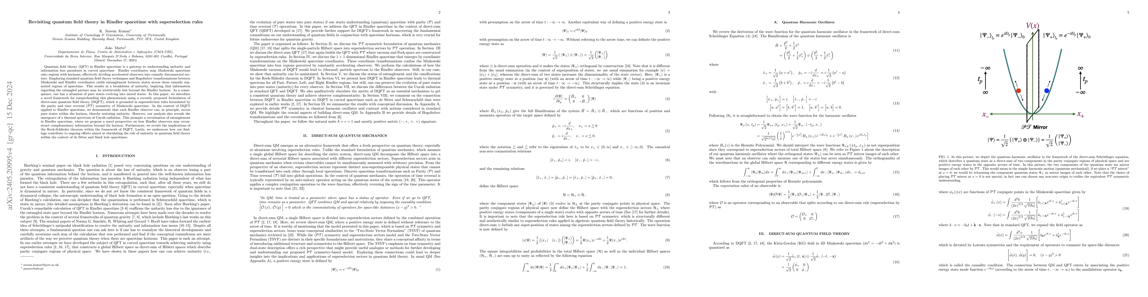 Thumbnail for Revisiting quantum field theory in Rindler spacetime with superselection
  rules