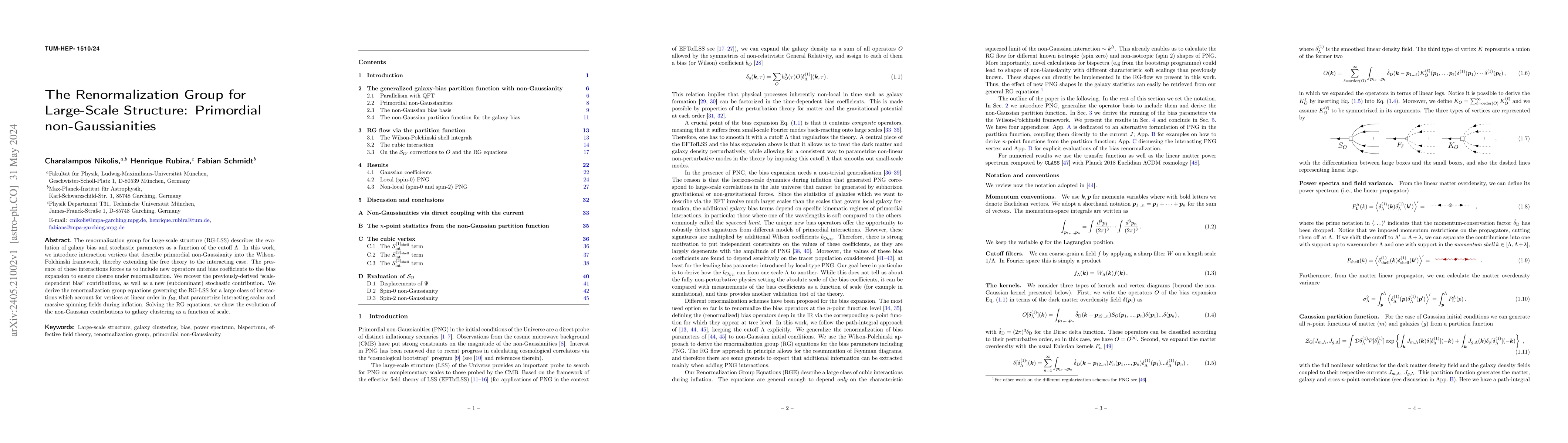 Thumbnail for The Renormalization Group for Large-Scale Structure: Primordial
  non-Gaussianities