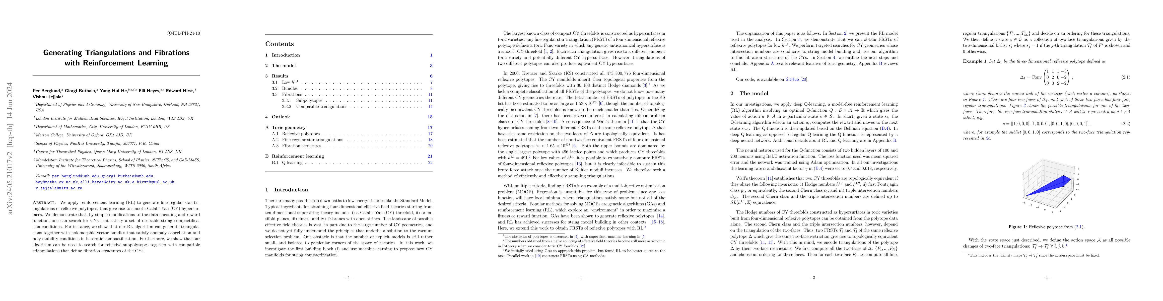 Thumbnail for Generating Triangulations and Fibrations with Reinforcement Learning