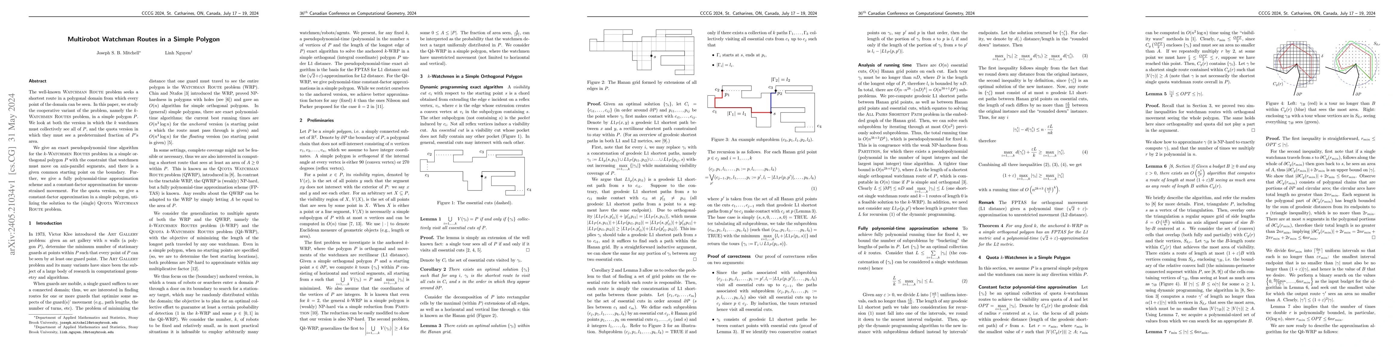 Thumbnail for Multirobot Watchman Routes in a Simple Polygon