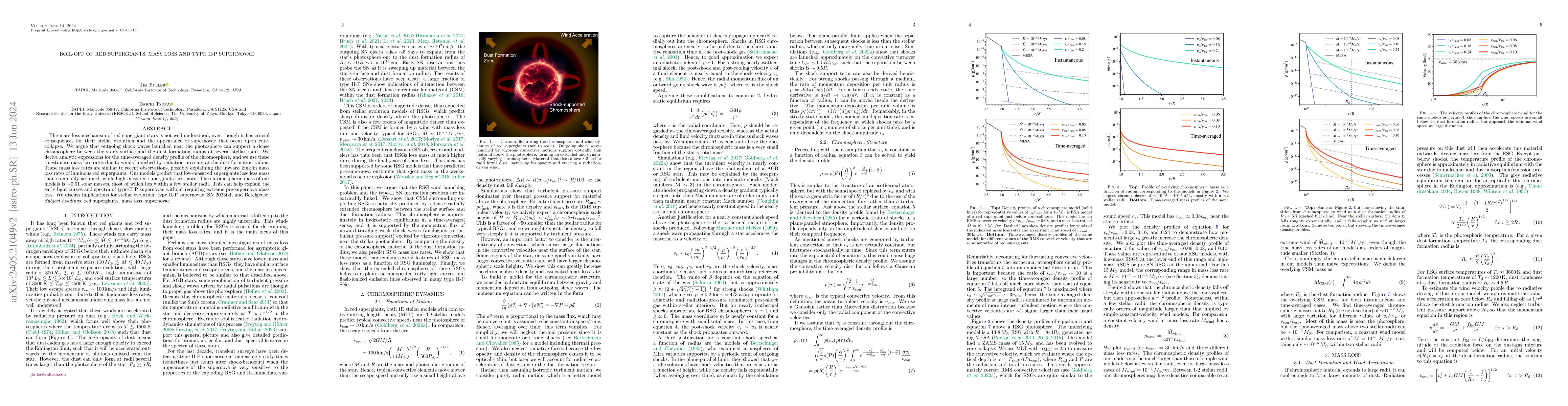 Thumbnail for Boil-off of red supergiants: mass loss and type II-P supernovae