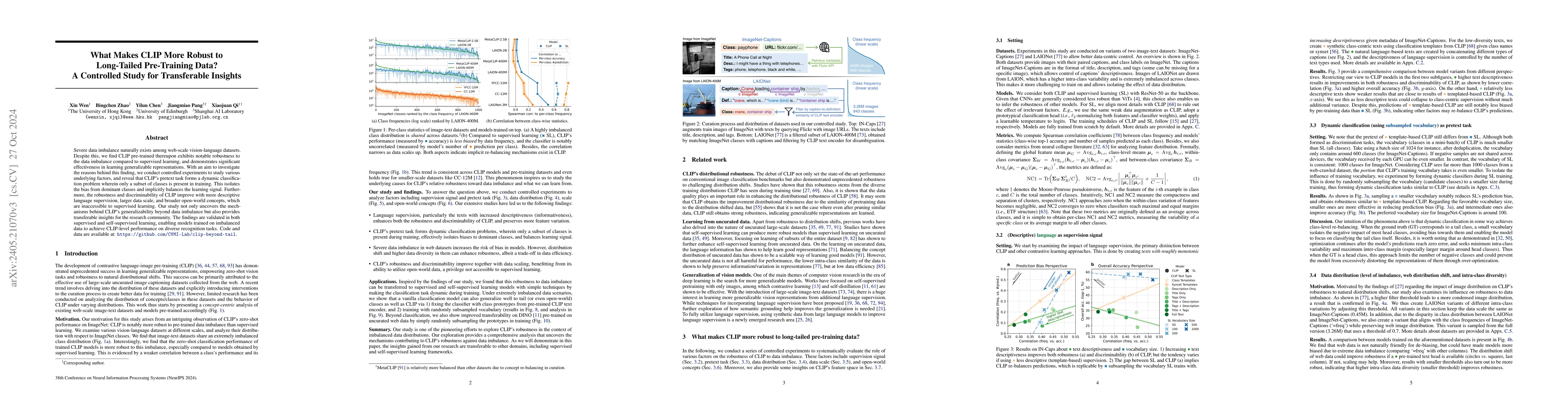 Thumbnail for Generalization Beyond Data Imbalance: A Controlled Study on CLIP for
  Transferable Insights