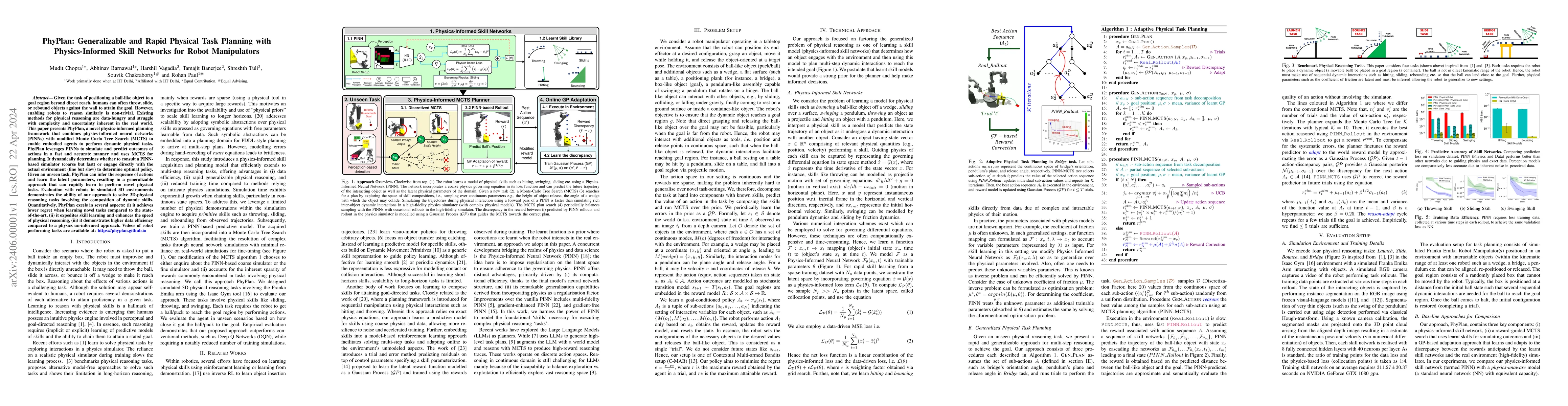 Thumbnail for PhyPlan: Generalizable and Rapid Physical Task Planning with Physics
  Informed Skill Networks for Robot Manipulators
