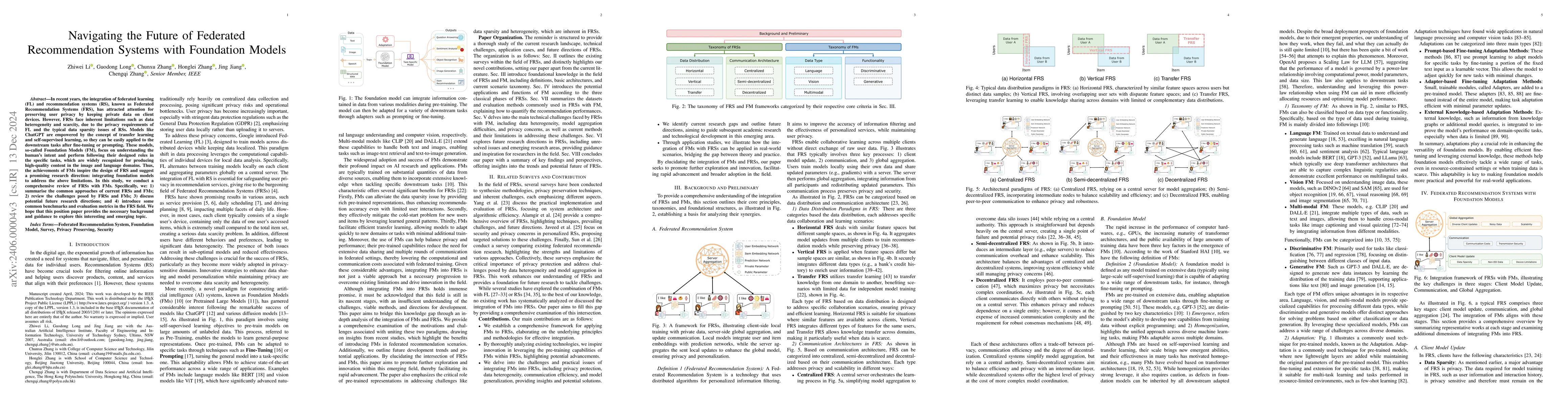 Thumbnail for Navigating the Future of Federated Recommendation Systems with
  Foundation Models