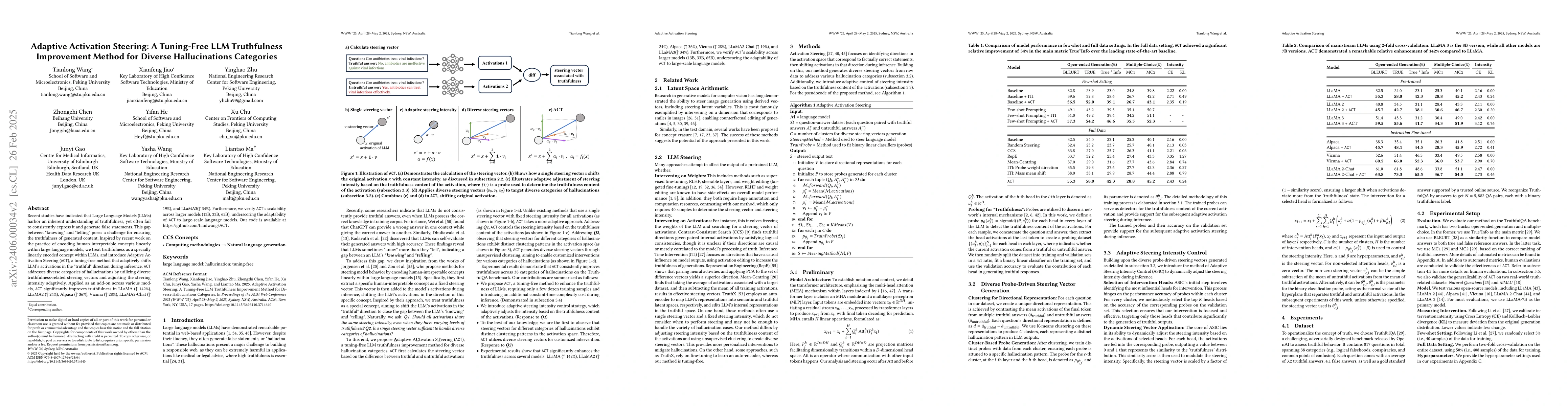 Thumbnail for Adaptive Activation Steering: A Tuning-Free LLM Truthfulness Improvement
  Method for Diverse Hallucinations Categories
