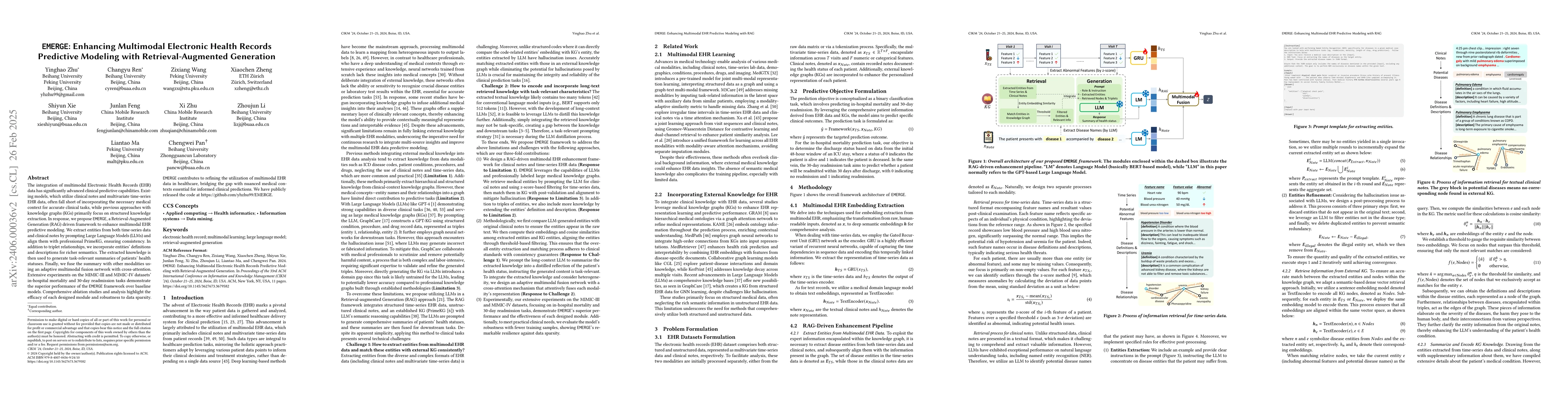 Thumbnail for EMERGE: Integrating RAG for Improved Multimodal EHR Predictive Modeling