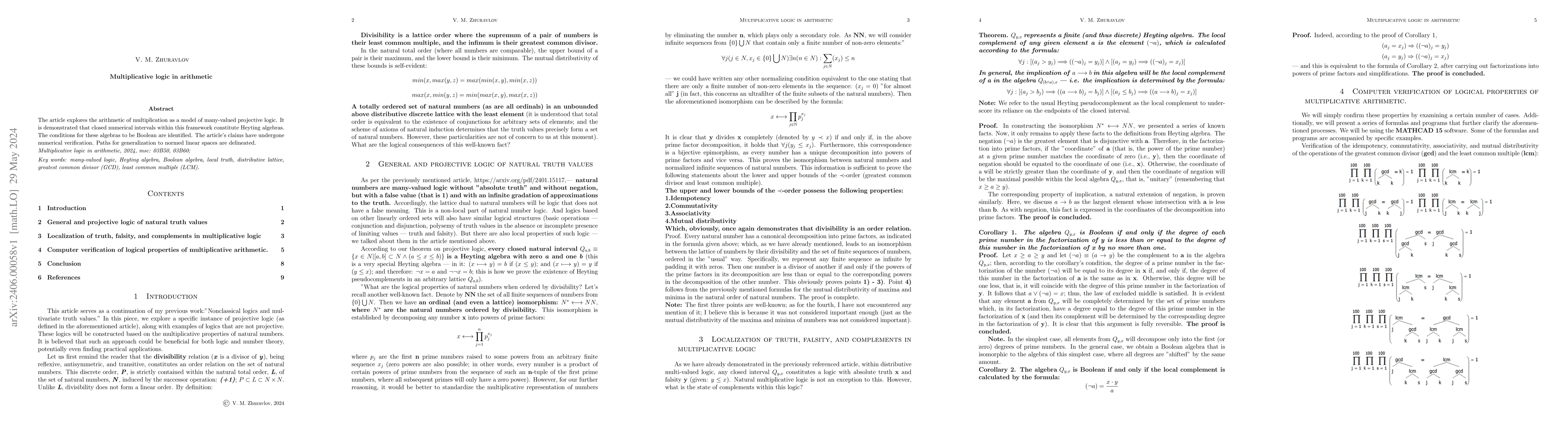 Thumbnail for Multiplicative logic in arithmetic