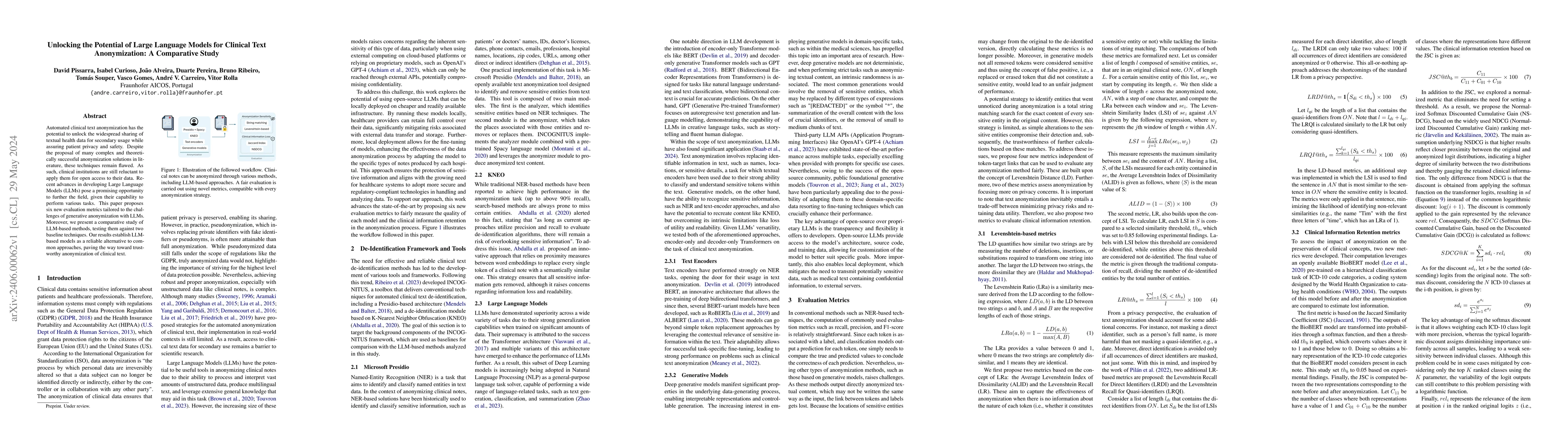 Thumbnail for Unlocking the Potential of Large Language Models for Clinical Text
  Anonymization: A Comparative Study
