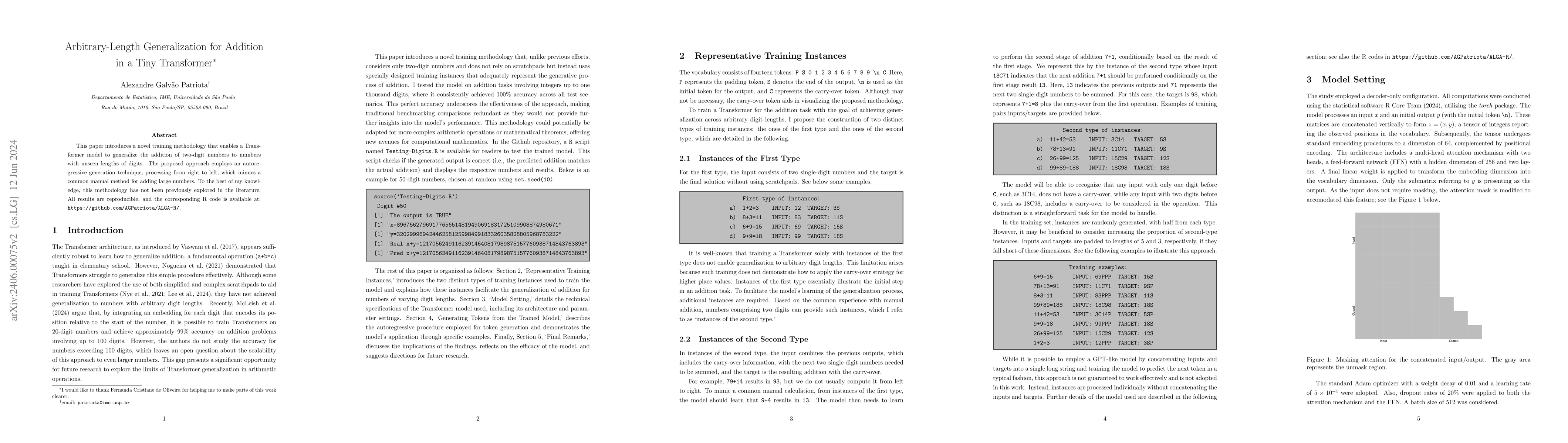 Thumbnail for Arbitrary-Length Generalization for Addition in a Tiny Transformer