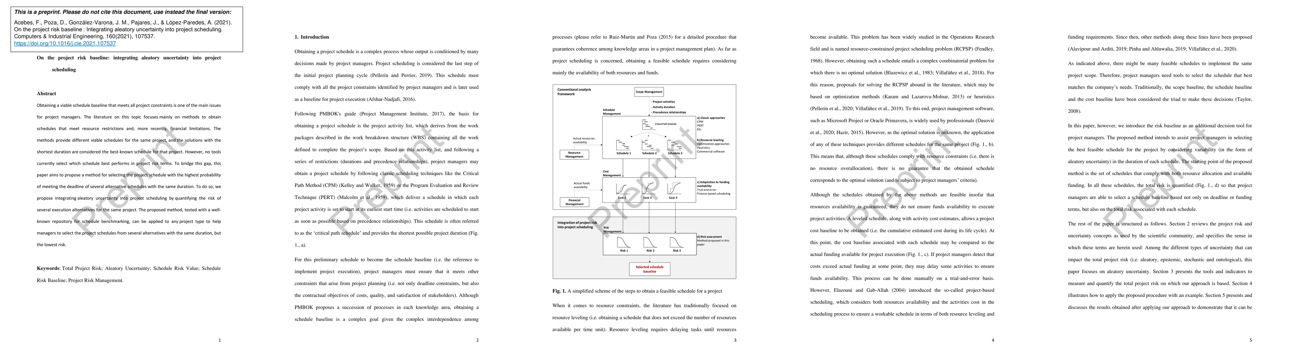 Thumbnail for On the project risk baseline: integrating aleatory uncertainty into
  project scheduling