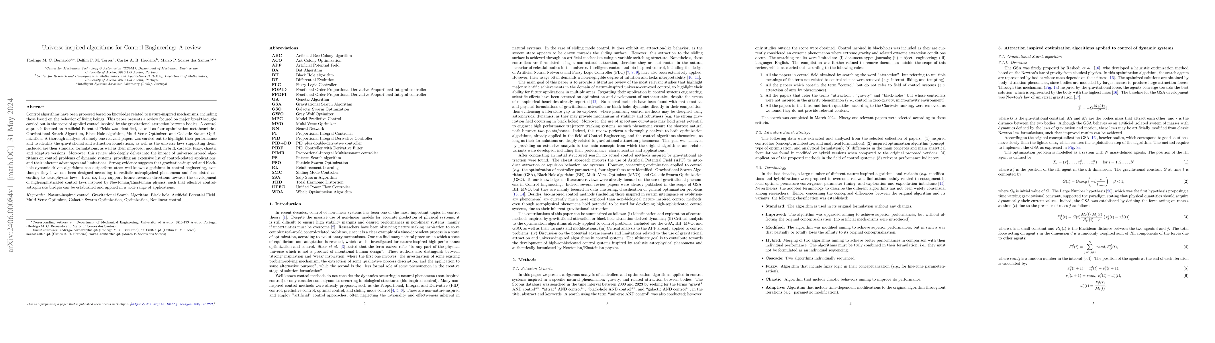 Thumbnail for Universe-inspired algorithms for Control Engineering: A review