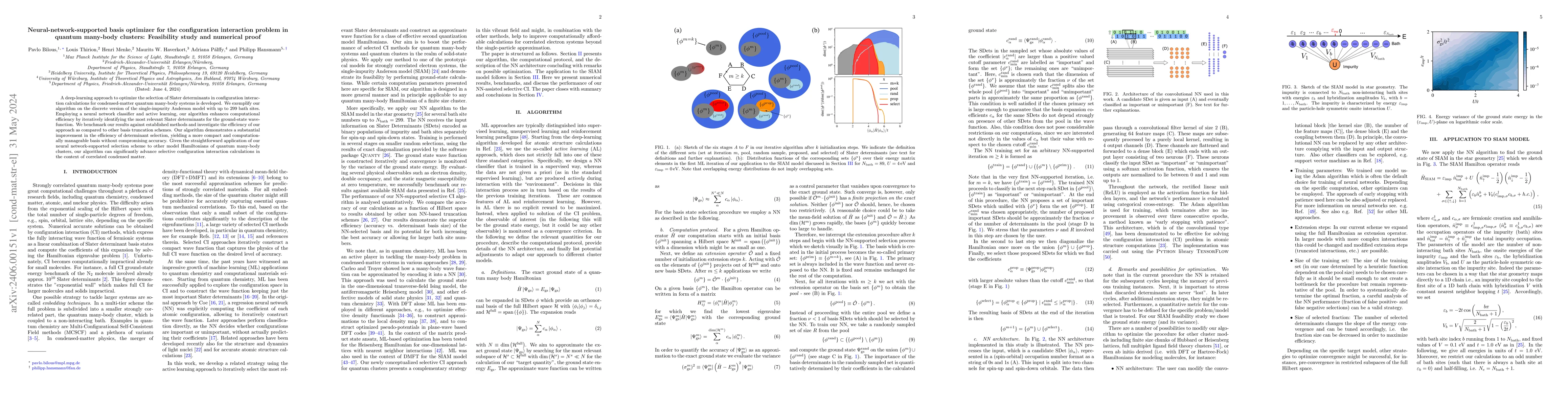 Thumbnail for Neural-network-supported basis optimizer for the configuration
  interaction problem in quantum many-body clusters: Feasibility study and
  numerical proof