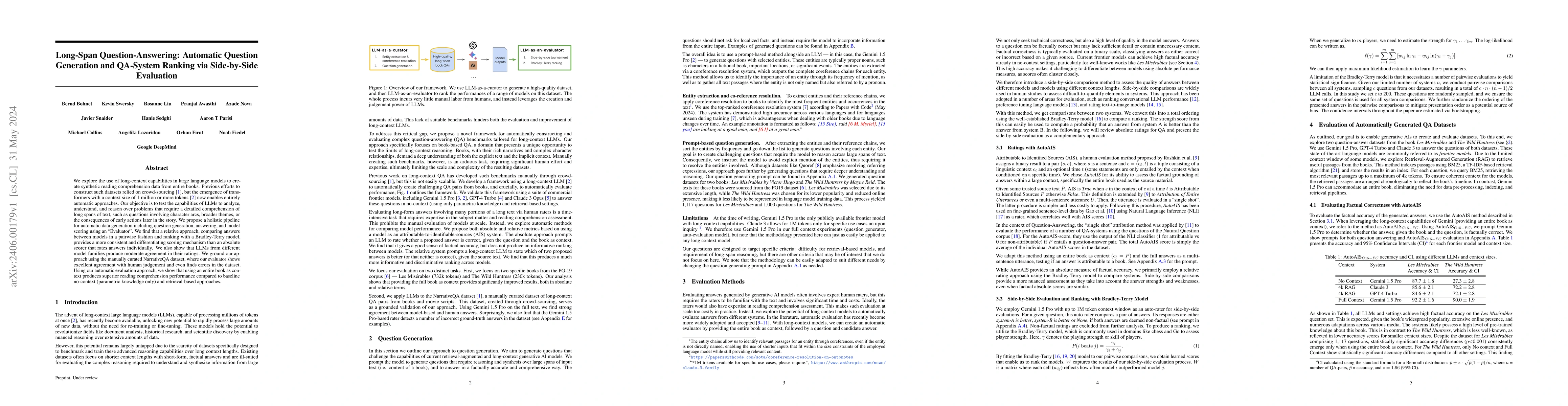 Thumbnail for Long-Span Question-Answering: Automatic Question Generation and
  QA-System Ranking via Side-by-Side Evaluation