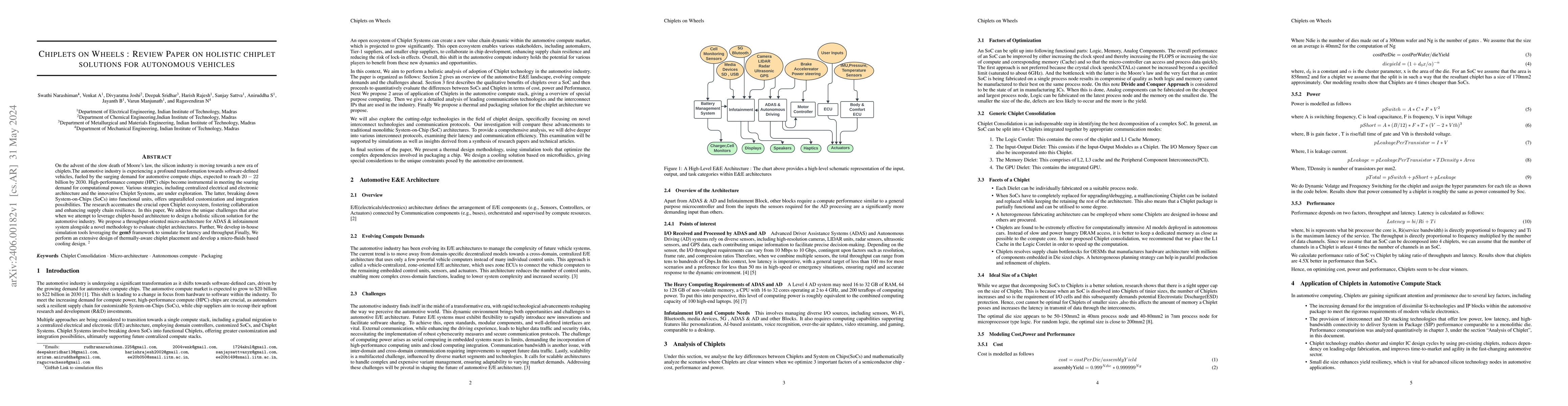 Thumbnail for Chiplets on Wheels: Review Paper on Holistic Chiplet Solutions for
  Autonomous Vehicles