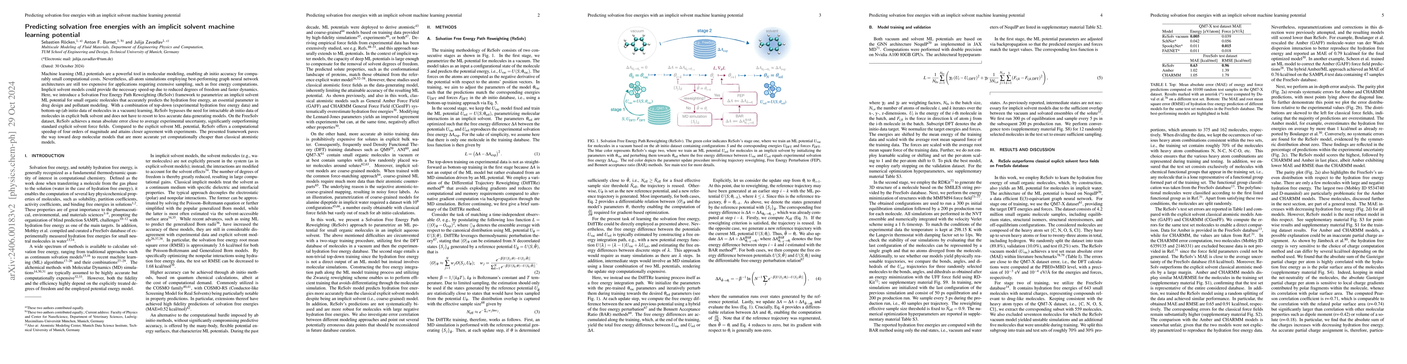 Thumbnail for Predicting solvation free energies with an implicit solvent machine
  learning potential