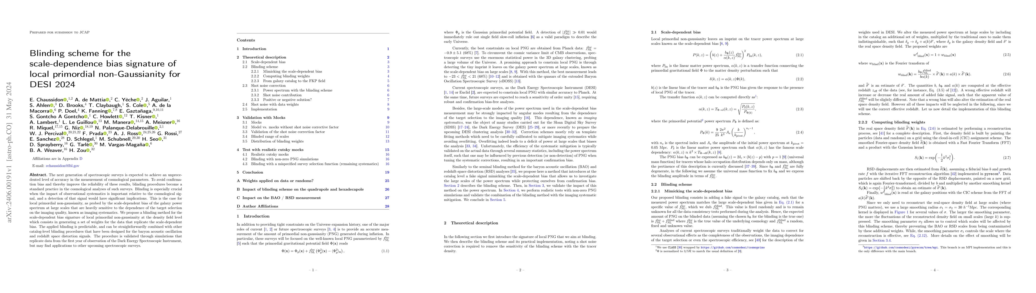 Thumbnail for Blinding scheme for the scale-dependence bias signature of local
  primordial non-Gaussianity for DESI 2024