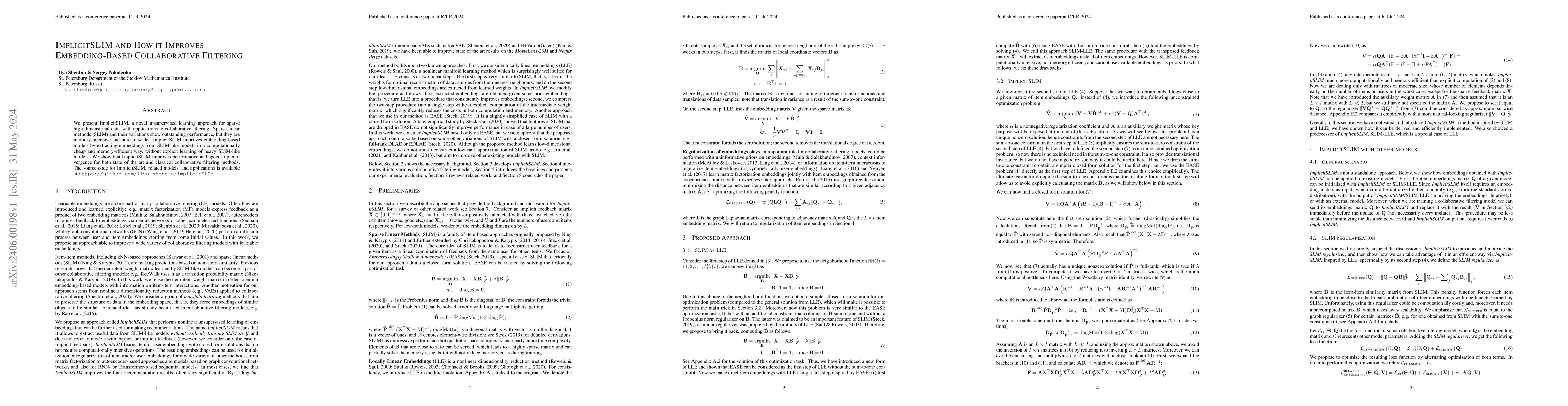 Thumbnail for ImplicitSLIM and How it Improves Embedding-based Collaborative Filtering