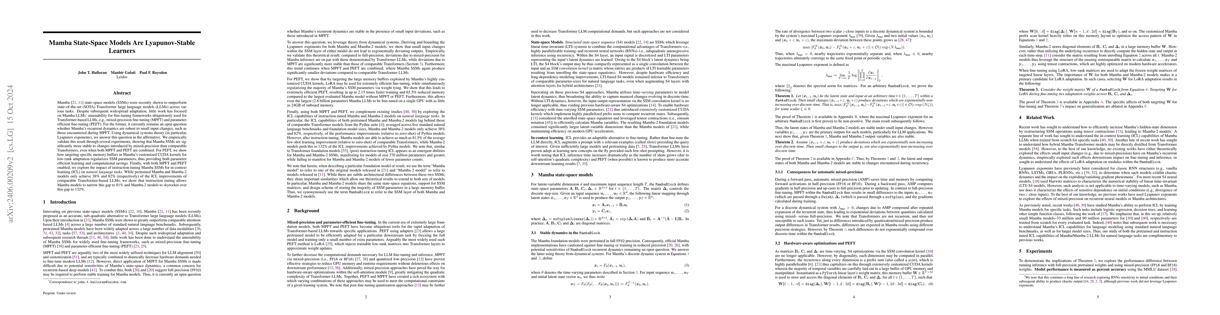 Thumbnail for Mamba State-Space Models Can Be Strong Downstream Learners