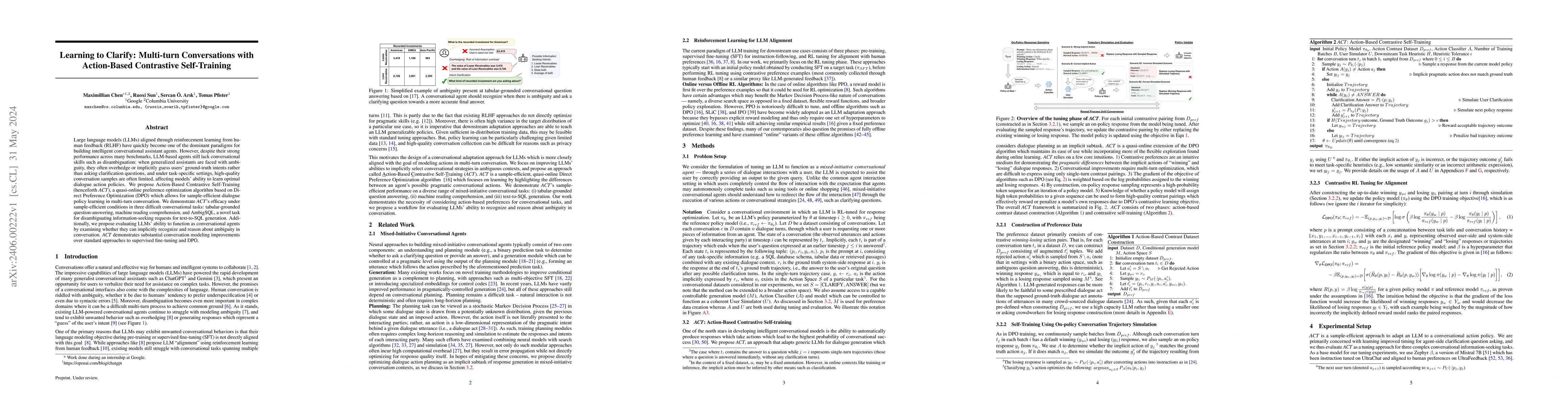 Thumbnail for Learning to Clarify: Multi-turn Conversations with Action-Based
  Contrastive Self-Training