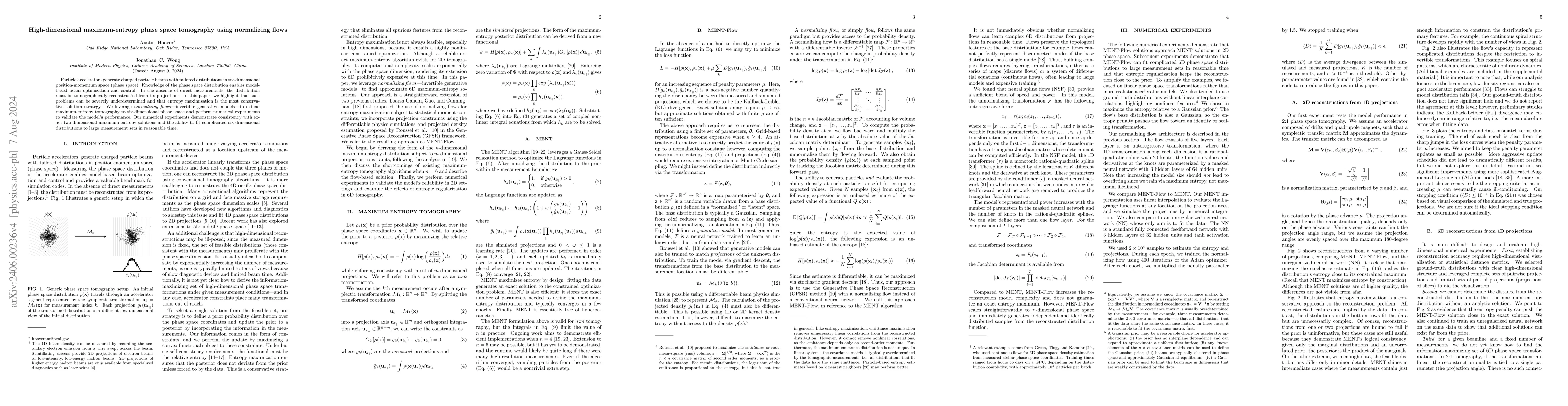 Thumbnail for High-dimensional maximum-entropy phase space tomography using
  normalizing flows