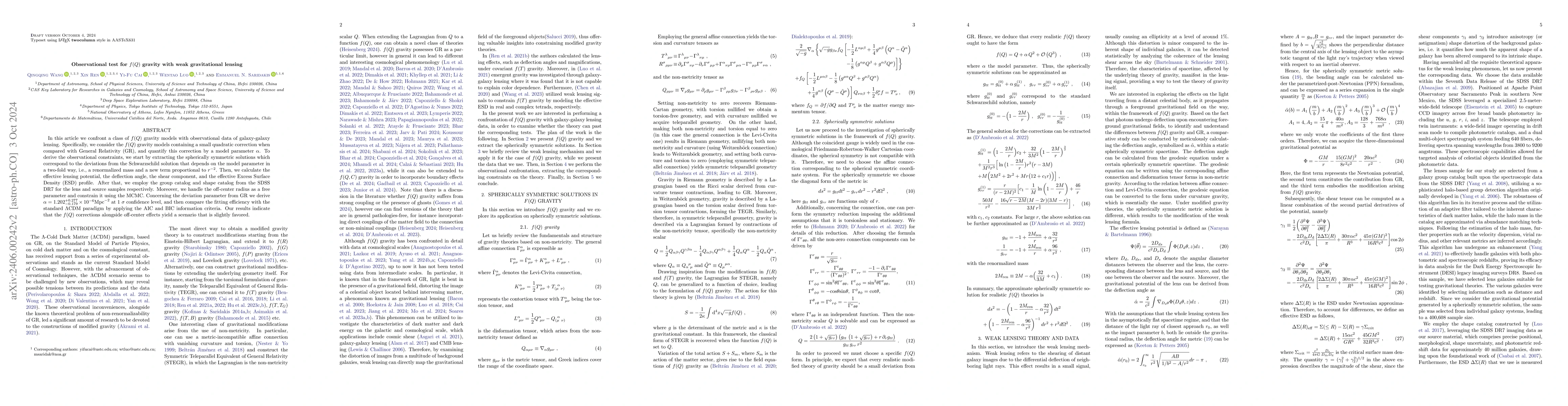 Thumbnail for Observational test for $f(Q)$ gravity with weak gravitational lensing