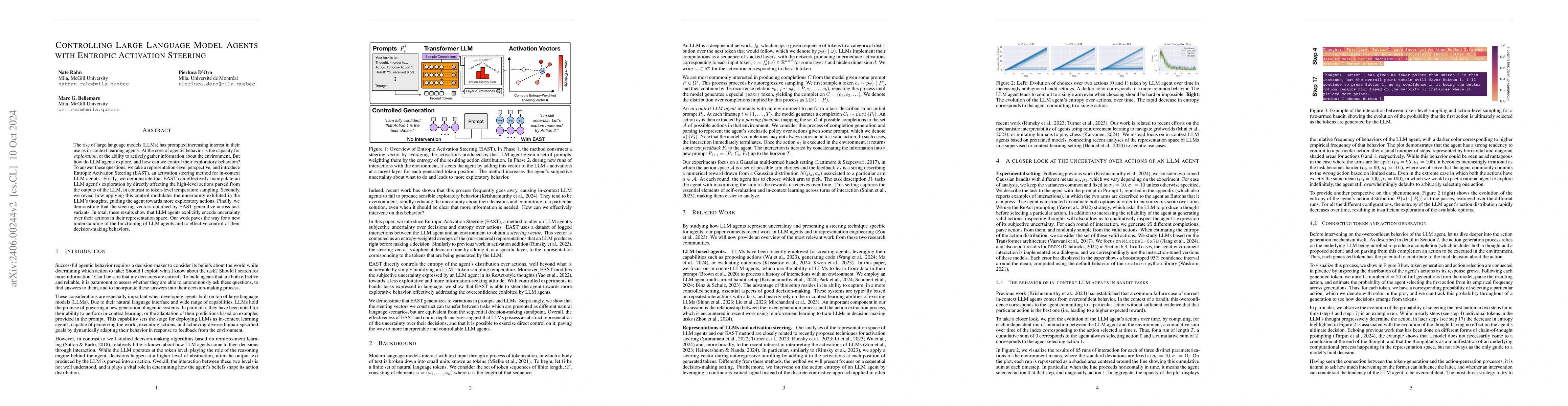 Thumbnail for Controlling Large Language Model Agents with Entropic Activation
  Steering