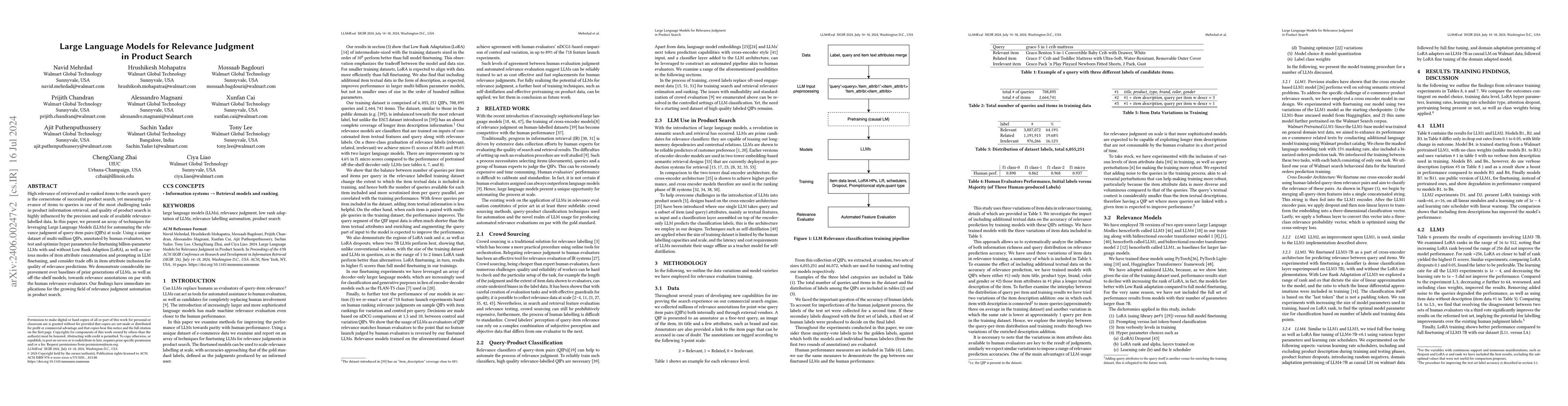 Thumbnail for Large Language Models for Relevance Judgment in Product Search