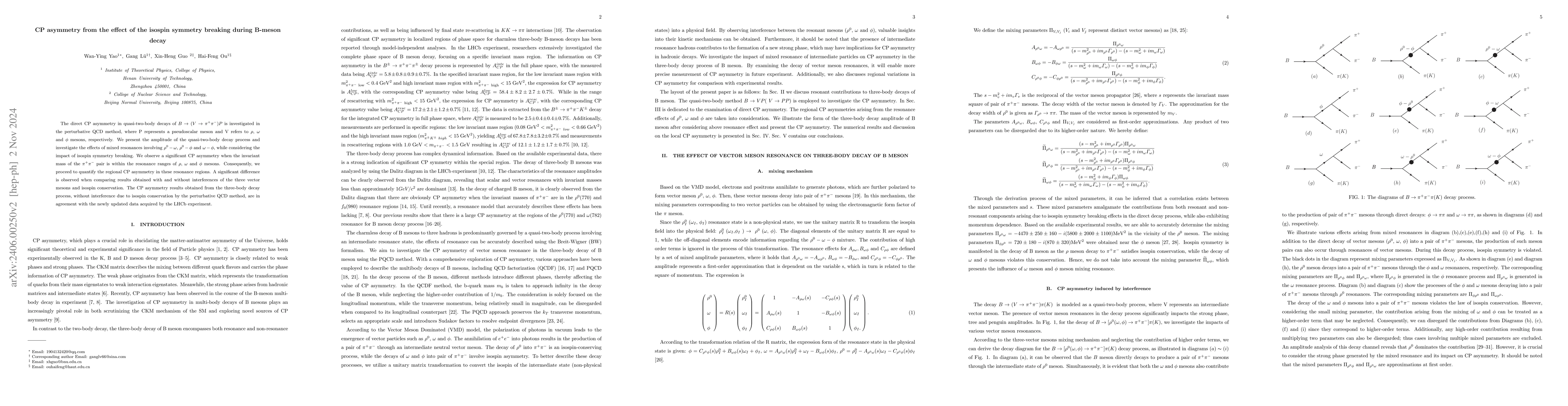 Thumbnail for CP asymmetry from the effect of the isospin symmetry breaking during
  B-meson decay