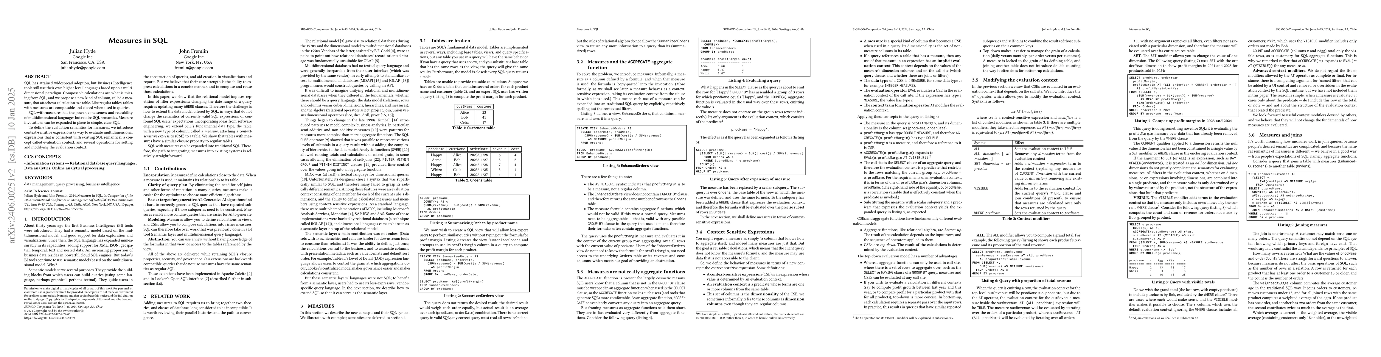 Thumbnail for Measures in SQL