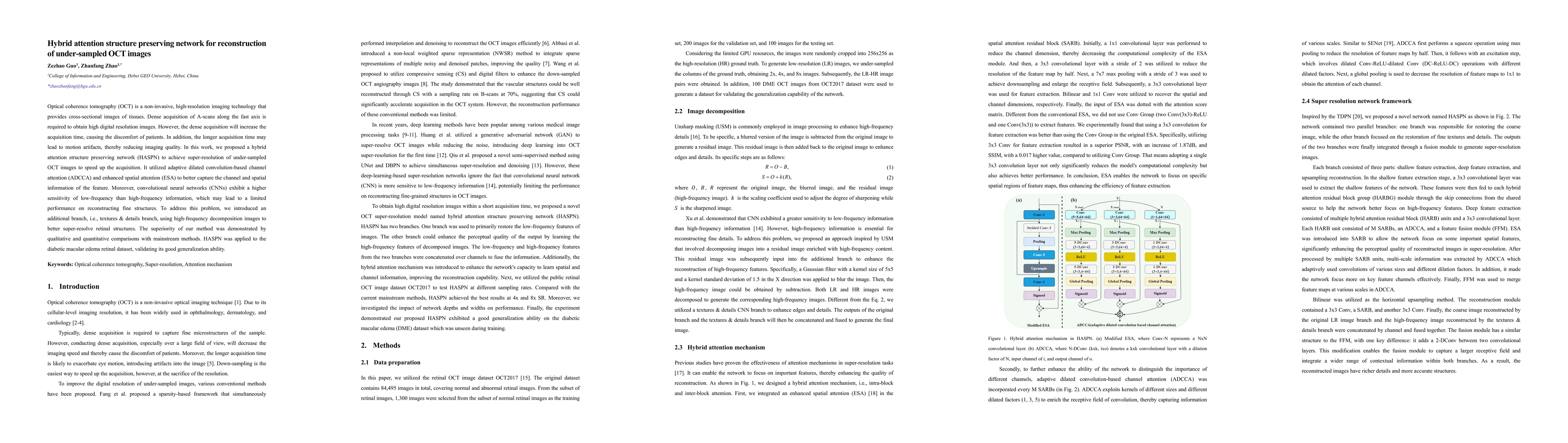 Thumbnail for Hybrid attention structure preserving network for reconstruction of
  under-sampled OCT images