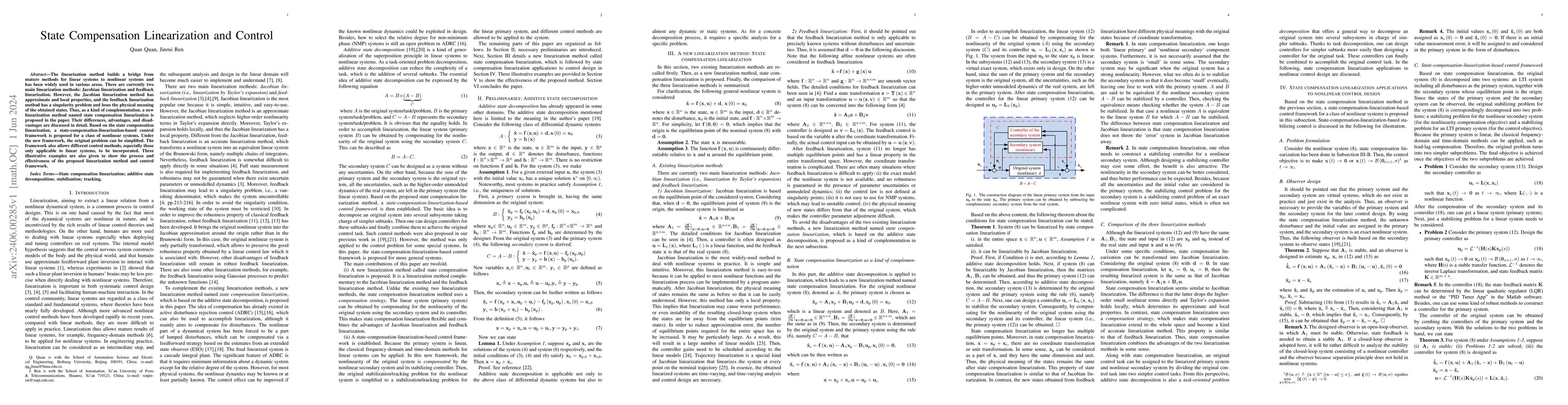 Thumbnail for State Compensation Linearization and Control