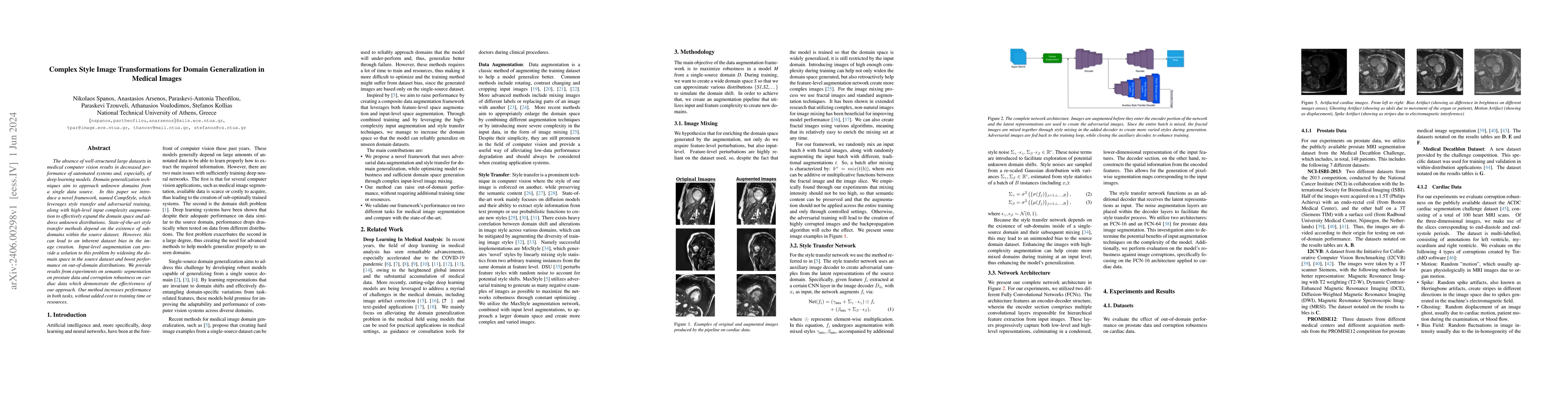 Thumbnail for Complex Style Image Transformations for Domain Generalization in Medical
  Images